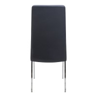 Καρέκλα τραπεζαρίας Alma Megapap μαύρο PU - μεταλλικό πόδι χρωμίου 42x53x97εκ.