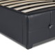 Κρεβάτι Iro Megapap από τεχνόδερμα με αποθηκευτικό χώρο χρώμα μαύρο 160x200εκ.
