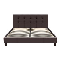 Κρεβάτι Sissy Megapap από τεχνόδερμα χρώμα καφέ 160x200εκ.