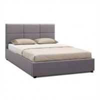 Κρεβάτι Kingston Megapap βελούδινο χρώμα γκρι 150x200εκ.