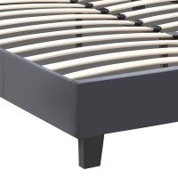 Κρεβάτι Flat Megapap από τεχνόδερμα χρώμα μαύρο ματ 160x200εκ.