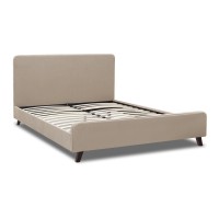 Κρεβάτι Ovelia Megapap υφασμάτινο χρώμα μπεζ 140x190εκ.