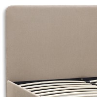 Κρεβάτι Ovelia Megapap υφασμάτινο χρώμα μπεζ 140x190εκ.