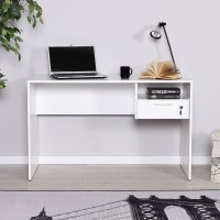 Γραφείο εργασίας με κλειδαριά Concept Megapap χρώμα λευκό 120x60x75εκ.