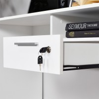 Γραφείο εργασίας με κλειδαριά Concept Megapap χρώμα λευκό 120x60x75εκ.
