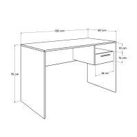 Γραφείο εργασίας με κλειδαριά Concept Megapap χρώμα λευκό 120x60x75εκ.