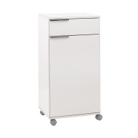 Ντουλάπι Diamond Megapap τροχήλατο χρώμα λευκό gloss 50x40x100εκ.