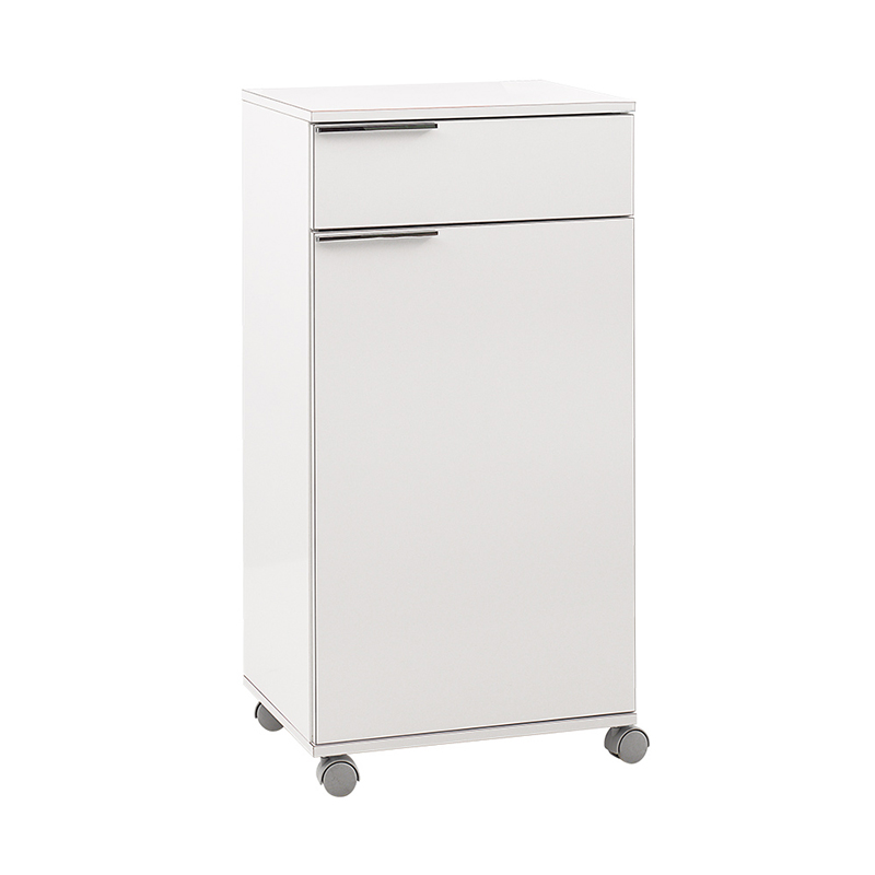 Ντουλάπι Diamond Megapap τροχήλατο χρώμα λευκό gloss 50x40x100εκ.