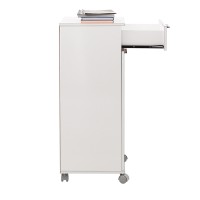 Ντουλάπι Diamond Megapap τροχήλατο χρώμα λευκό gloss 50x40x100εκ.