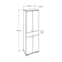 Ντουλάπα ρούχων Diamond Megapap δίφυλλη χρώμα λευκό gloss 60x38x187εκ.