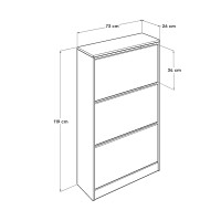 Παπουτσοθήκη Flat Duo Megapap 18 ζεύγων χρώμα λευκό 73x26x119εκ.