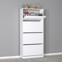 Παπουτσοθήκη Flat Duo Megapap 24 ζευγών χρώμα λευκό 73x26x157εκ.