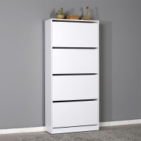 Παπουτσοθήκη Flat Duo Megapap 24 ζευγών χρώμα λευκό 73x26x157εκ.