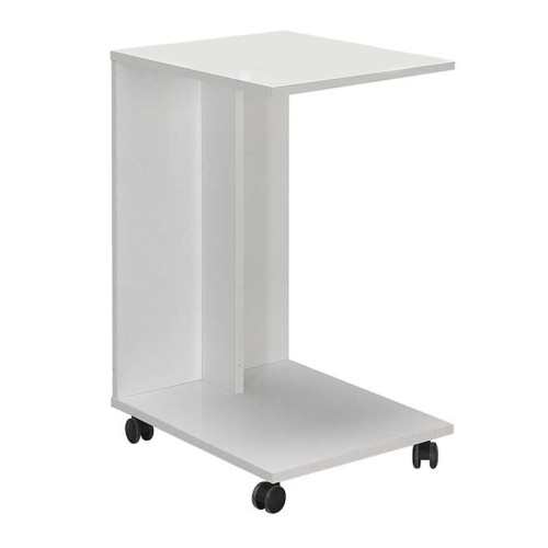 Τραπεζάκι βοηθητικό C-Shaped Megapap χρώμα λευκό gloss 35x45x65εκ.