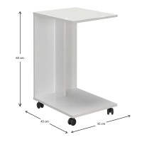 Τραπεζάκι βοηθητικό C-Shaped Megapap χρώμα λευκό gloss 35x45x65εκ.