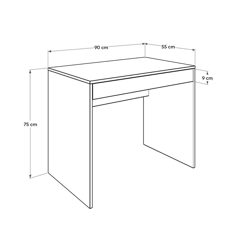 Γραφείο εργασίας Vareno Megapap χρώμα καρυδί 90x55x75εκ.