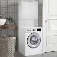 Έπιπλο πλυντηρίου Ceza Megapap χρώμα λευκό 65x60x182εκ.