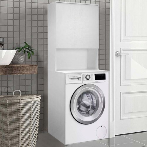Έπιπλο πλυντηρίου Ceza Megapap χρώμα λευκό 65x60x182εκ.
