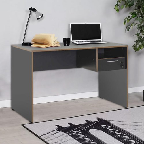 Γραφείο εργασίας με κλειδαριά Concept Megapap χρώμα ανθρακί 120x60x75εκ.