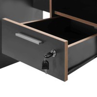 Γραφείο εργασίας με κλειδαριά Concept Megapap χρώμα ανθρακί 120x60x75εκ.