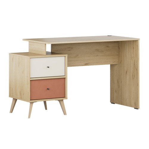 Γραφείο εργασίας Terra Megapap χρώμα florida oak 129x55x75εκ.