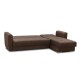 Γωνιακός καναπές - κρεβάτι Landon Megapap αναστρέψιμος υφασμάτινος με αποθηκευτικό χώρο χρώμα καφέ 256x60/115x90εκ.