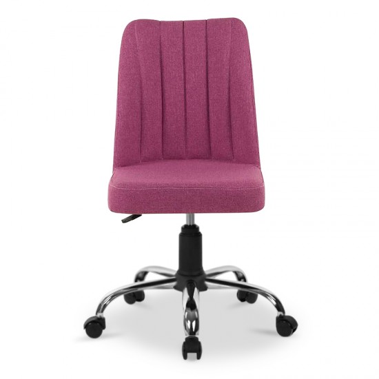 Καρέκλα εργασίας Natasa Megapap υφασμάτινη χρώμα ροζ 55x55x78εκ.