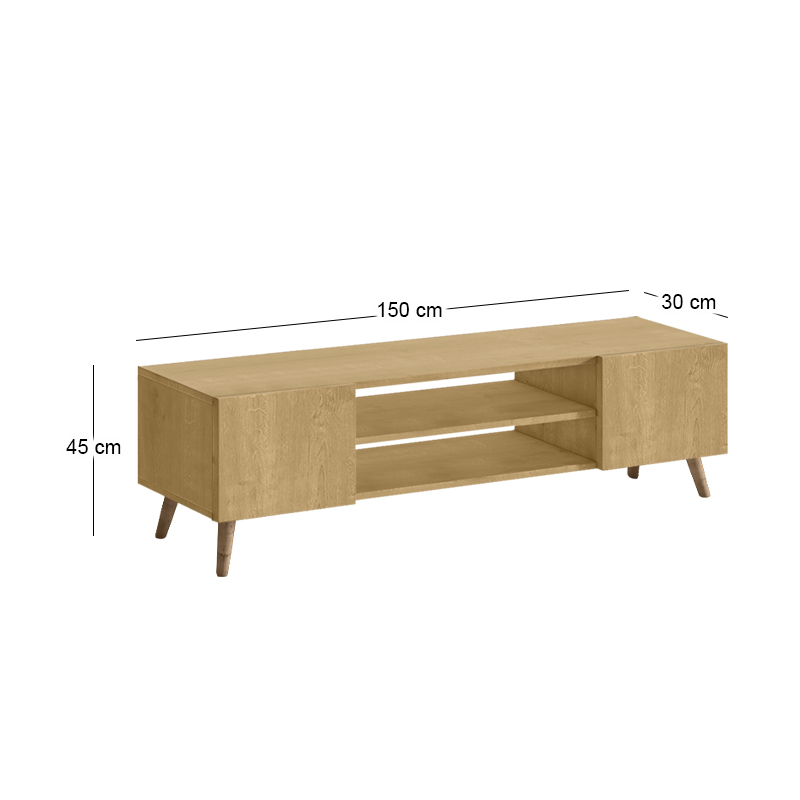 Έπιπλο τηλεόρασης Etna Megapap χρώμα sapphire oak 150x30x45εκ.