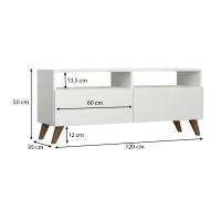 Έπιπλο τηλεόρασης Inci Megapap χρώμα λευκό 120x35x50εκ.