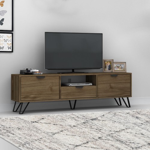 Έπιπλο τηλεόρασης Jasmine Megapap χρώμα καρυδί 170x35x50εκ.