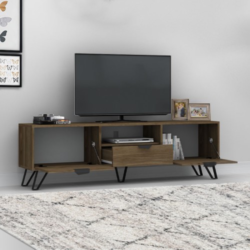 Έπιπλο τηλεόρασης Jasmine Megapap χρώμα καρυδί 170x35x50εκ.