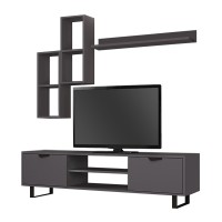 Σύνθεση τηλεόρασης Lonsa Megapap χρώμα ανθρακί 160x35x40εκ.