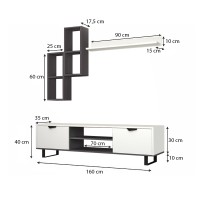 Σύνθεση τηλεόρασης Lonsa Megapap χρώμα λευκό 160x35x40εκ.