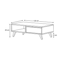 Τραπεζάκι σαλονιού Aster Megapap χρώμα καρυδί 120x56x40εκ.