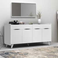 Μπουφές Sila Megapap χρώμα λευκό 140x45x72εκ.