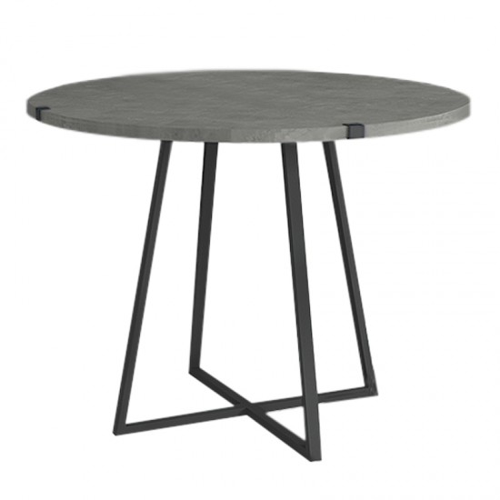 Τραπέζι Rubes Megapap μεταλλικό - μελαμίνης χρώμα ανθρακί 100x100x78εκ.
