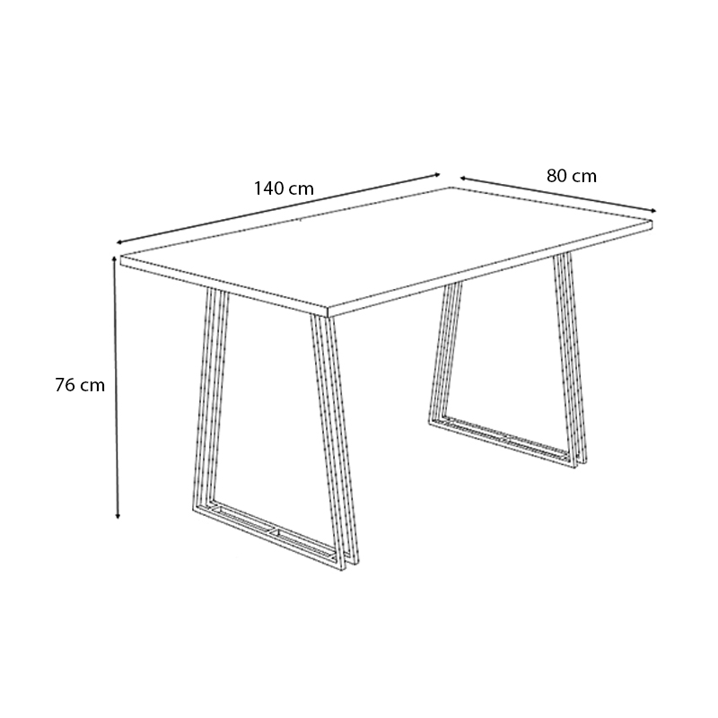 Τραπέζι Gable Megapap χρώμα φυσικό οξιάς - ανθρακί 140x80x76εκ.