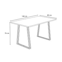 Τραπέζι Gable Megapap χρώμα γκρι σκυροδέματος 140x80x76εκ.