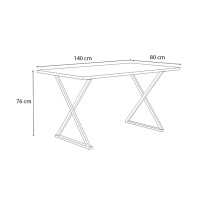 Τραπέζι Bette Megapap χρώμα φυσικό οξιάς - ανθρακί 140x80x76εκ.