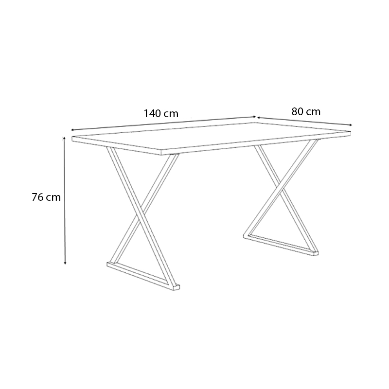 Τραπέζι Bette Megapap χρώμα φυσικό οξιάς - ανθρακί 140x80x76εκ.