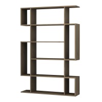 Βιβλιοθήκη Clint Megapap χρώμα καρυδί 108,5x25,5x161εκ.