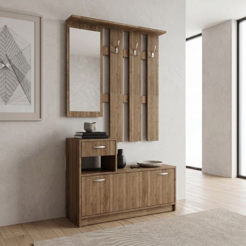 Έπιπλο εισόδου Raynold Megapap χρώμα καρυδί 100x30x180εκ.