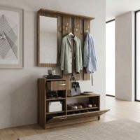 Έπιπλο εισόδου Raynold Megapap χρώμα καρυδί 100x30x180εκ.