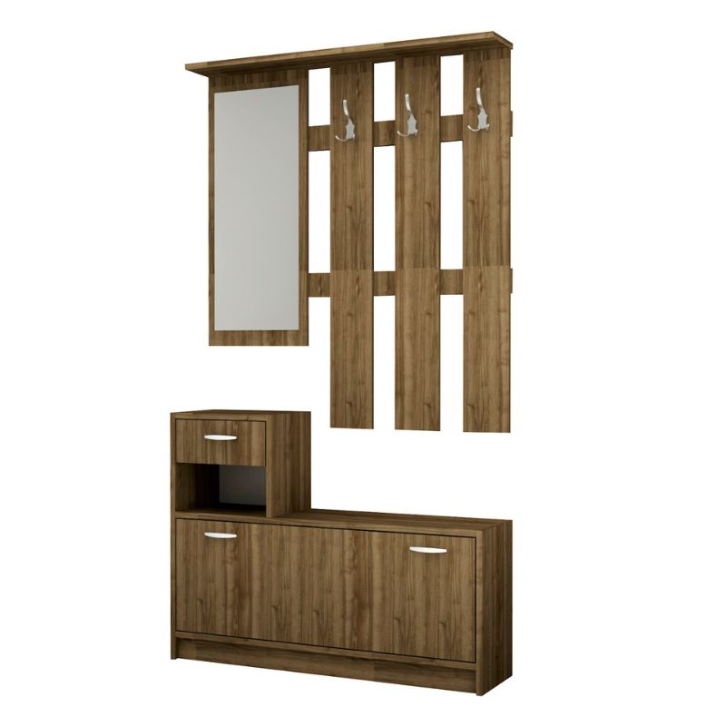 Έπιπλο εισόδου Raynold Megapap χρώμα καρυδί 100x30x180εκ.