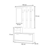 Έπιπλο εισόδου Raynold Megapap χρώμα καρυδί 100x30x180εκ.