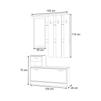 Έπιπλο εισόδου Raynold Megapap χρώμα φυσικό οξιάς 100x30x180εκ.