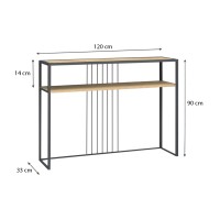 Κονσόλα Kary Megapap χρώμα φυσικό οξιάς 120x33x90εκ.