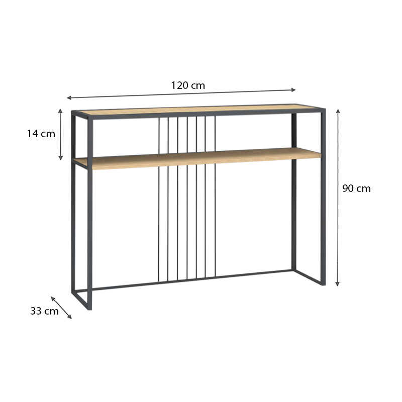 Κονσόλα Kary Megapap χρώμα φυσικό οξιάς 120x33x90εκ.