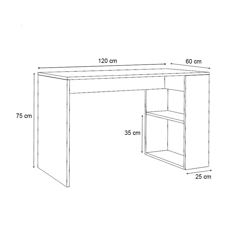Γραφείο εργασίας Mikro Megapap χρώμα καρυδί 120x60x75εκ.
