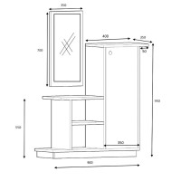 Έπιπλο εισόδου Cute Megapap χρώμα καρυδί 90x35x95εκ.